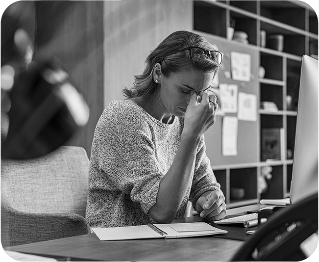 Woman frustrated at computer