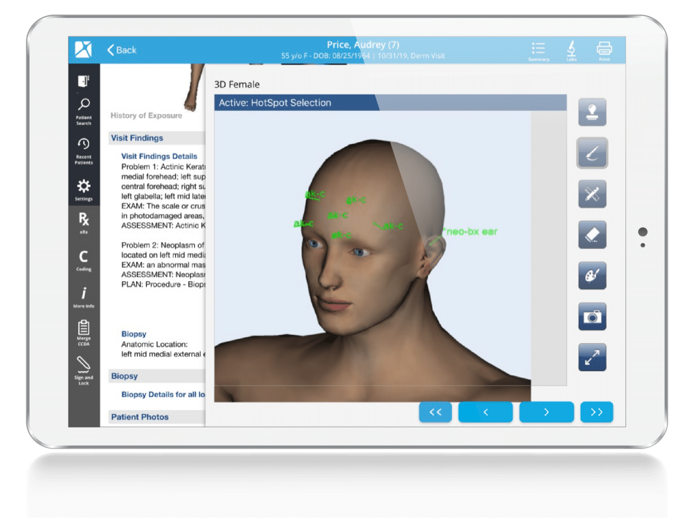 Dermatology EHR Smart Stamping