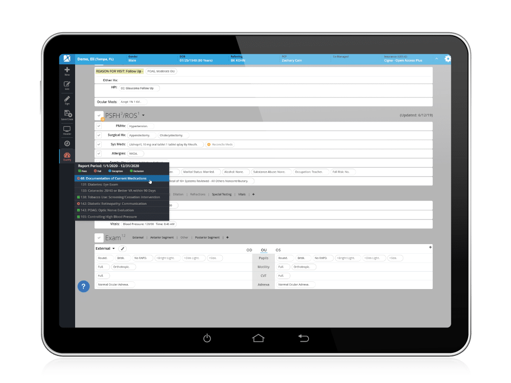 Ophthalmology EHR Regulatory