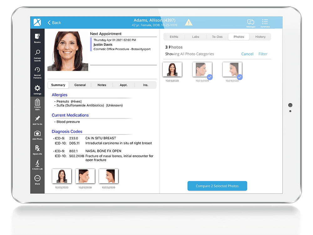 Plastic Surgery EHR Photo Management